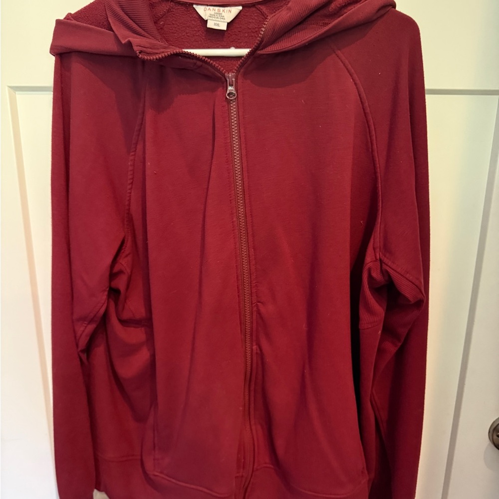 Danskin Women's Burgundy Zip-Up Hoodie